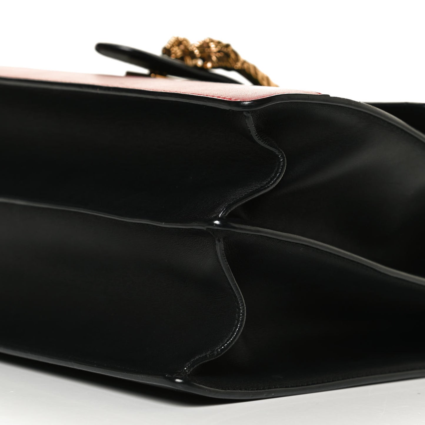 Calfskin Bamboo Web Large Dionysus Top Handle Bag Black Bright Evergreen Hibiscus Red