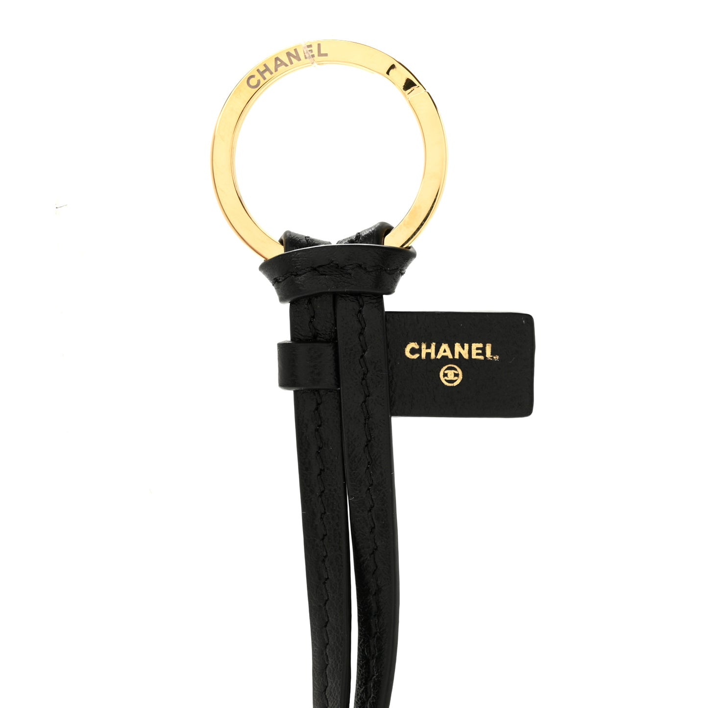 Lambskin Mini CC Bag Charm Black