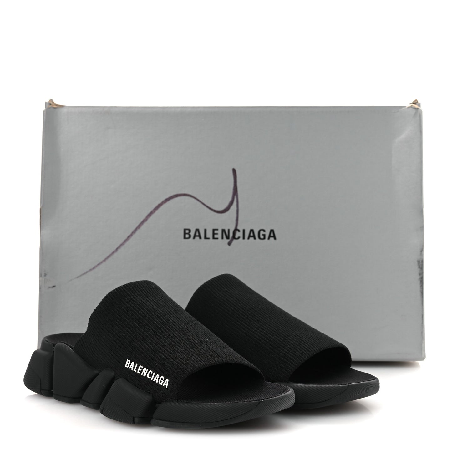 Technical 3D Recycled Knit Womens Speed 2.0 Slide Sandals 39 Black