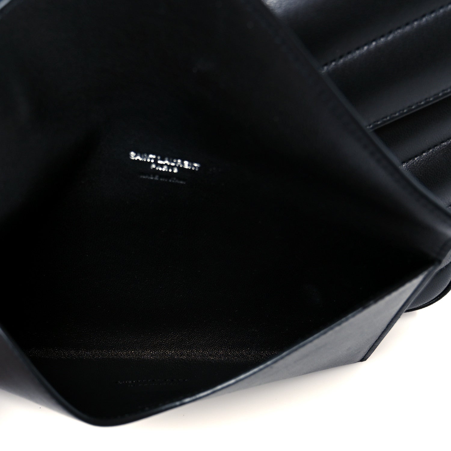 Saint Laurent Lambskin Quilted Monogram Large LouLou Black 10 of 14