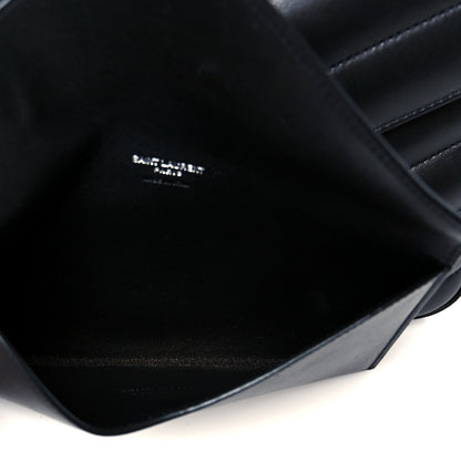 Saint Laurent Lambskin Quilted Monogram Large LouLou Black 10 of 14