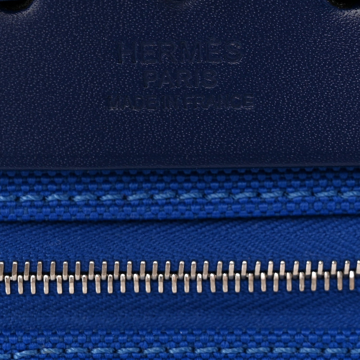 Hermes Toile Militaire Vache Hunter Herbag Zip Retourne 31 PM Bleu Electrique Bleu Saphir 7 of 13