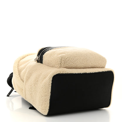 Saint Laurent Shearling City Backpack Natural Black 4 of 10