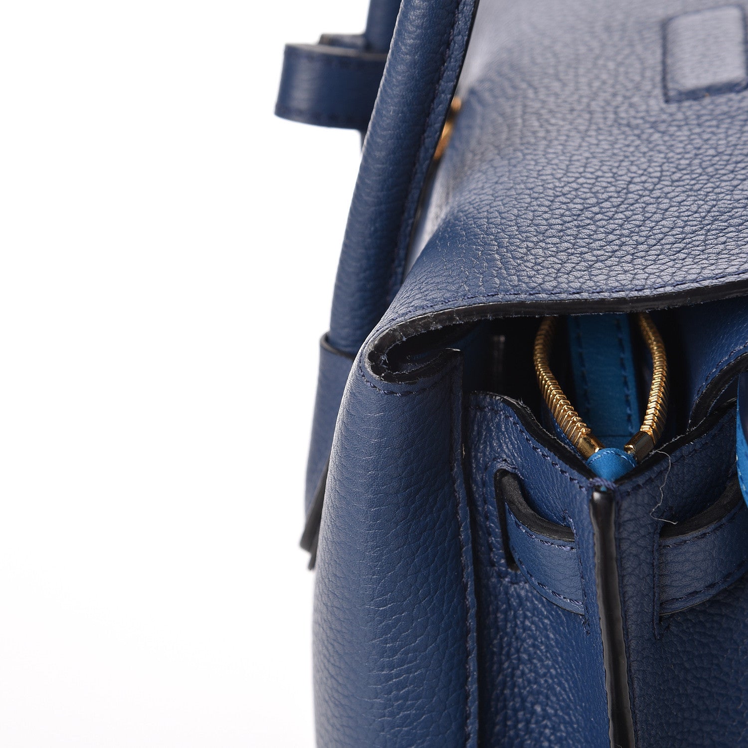 MCM Grained Calfskin Mini Milla Tote Navy 17 of 19