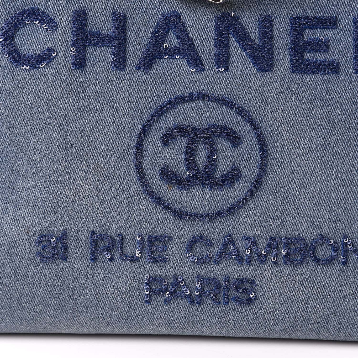 Chanel Denim Large Deauville Tote Blue 15 of 16