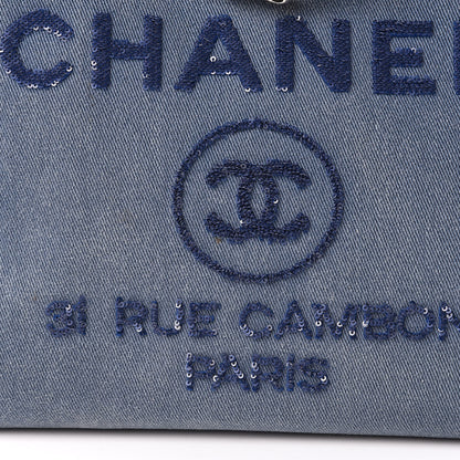 Chanel Denim Large Deauville Tote Blue 15 of 16