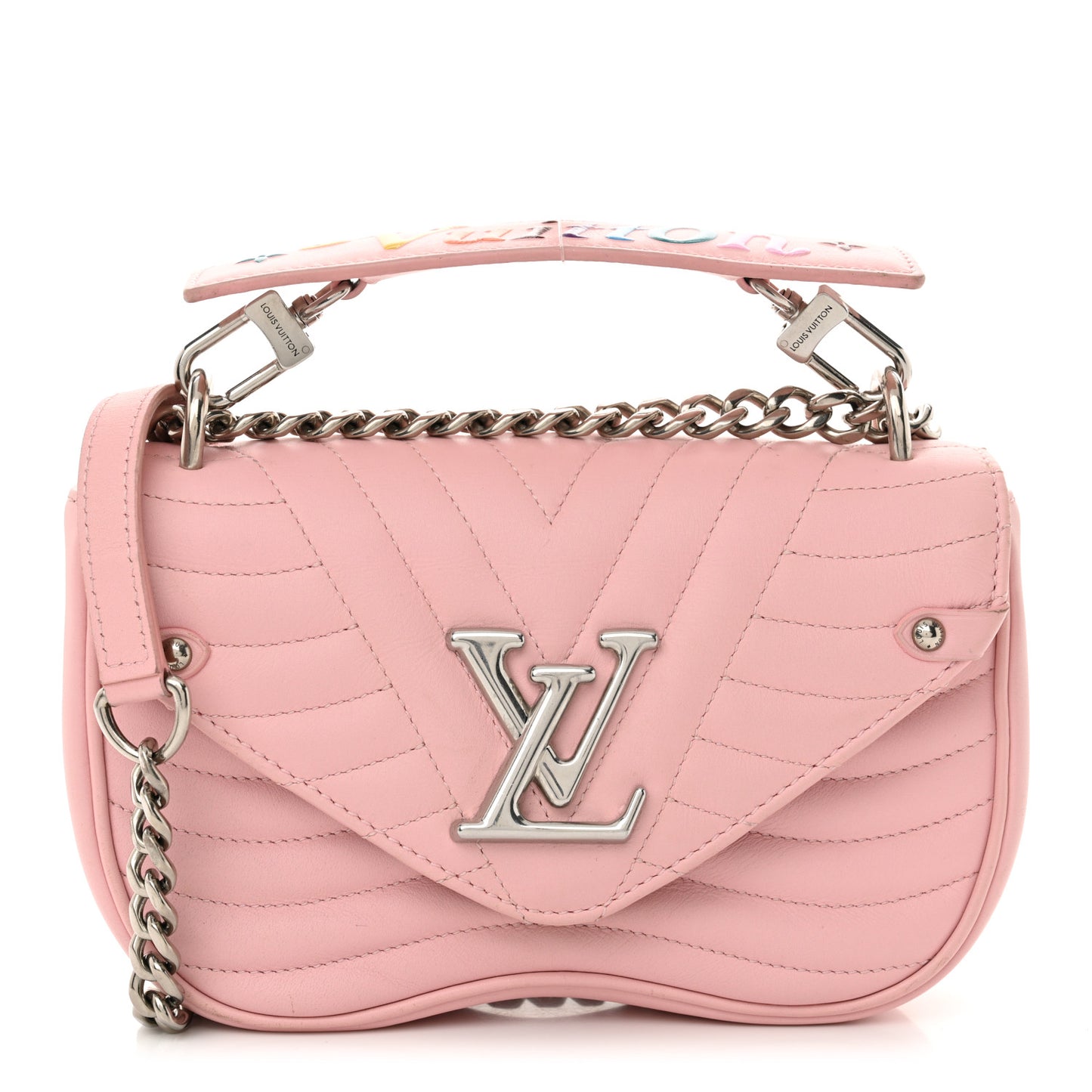 Calfskin New Wave Chain PM Smoothie Pink