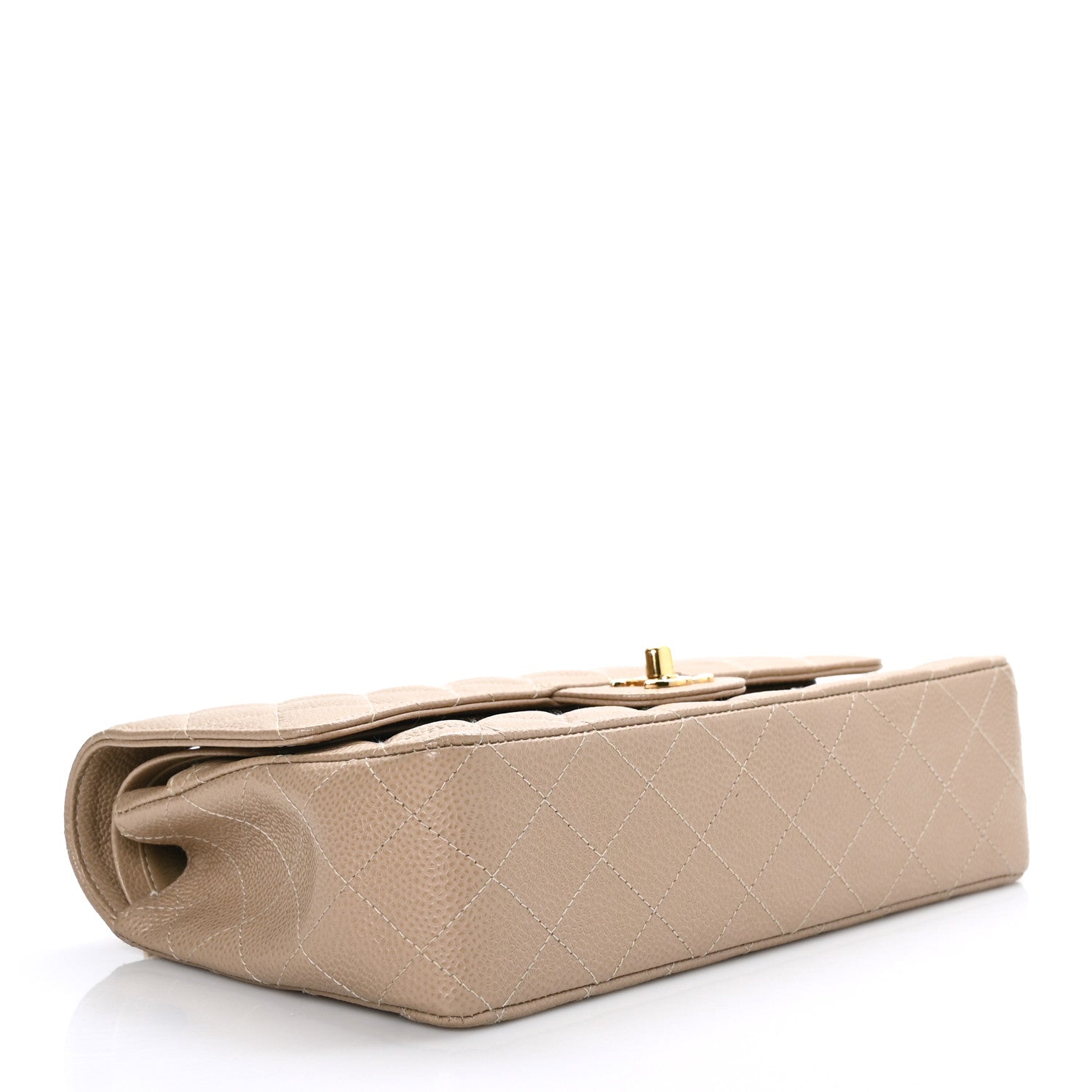 Chanel Caviar Quilted Medium Double Flap Dark Beige 4 of 11