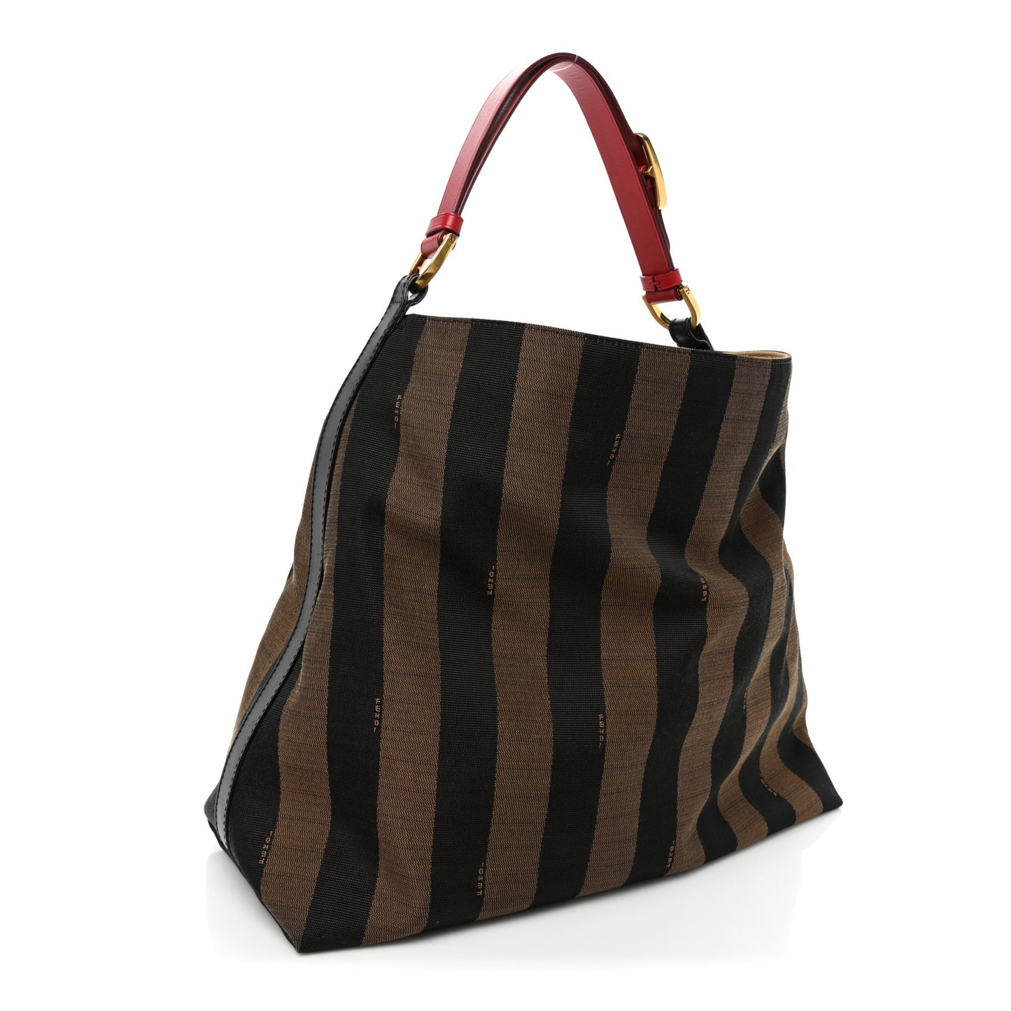 Pequin Cuoio Vegetale Large Hobo Tobacco Rosso Black