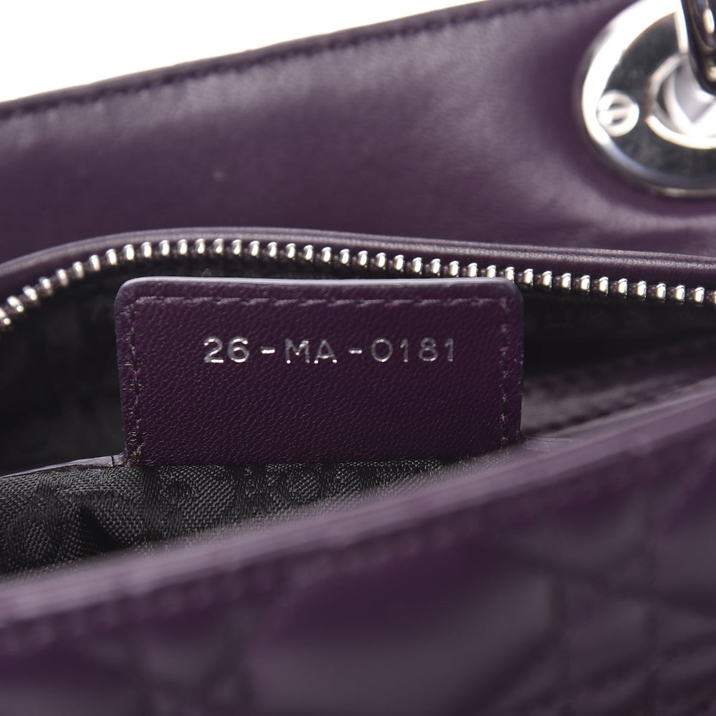Lambskin Cannage Medium Lady Dior Purple
