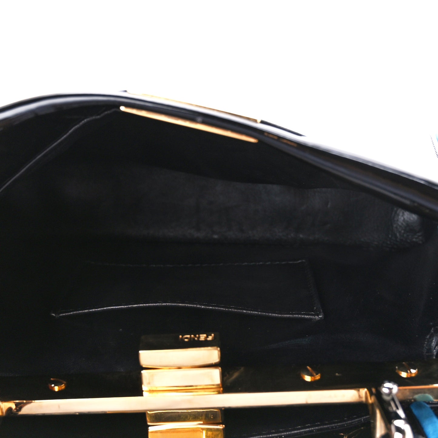Patent Mini Plexi Handle Peekaboo Iconic Satchel Black Blue