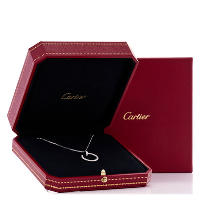 Cartier 18K White Gold Diamond Juste Un Clou Paved Pendant Necklace 7 of 7