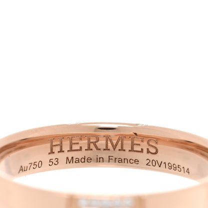 Hermes 18K Rose Gold Diamond Ever Herakles Wedding Band Ring 53 6.5 4 of 5