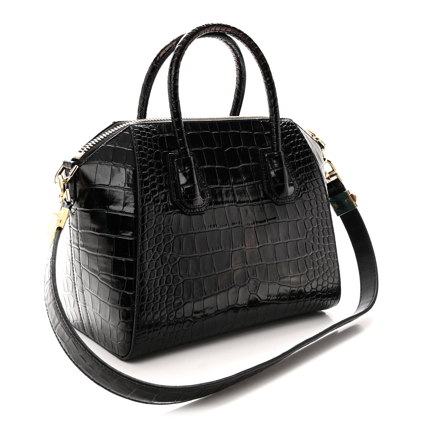 Givenchy Calfskin Crocodile Embossed Small Antigona Black 3 of 10