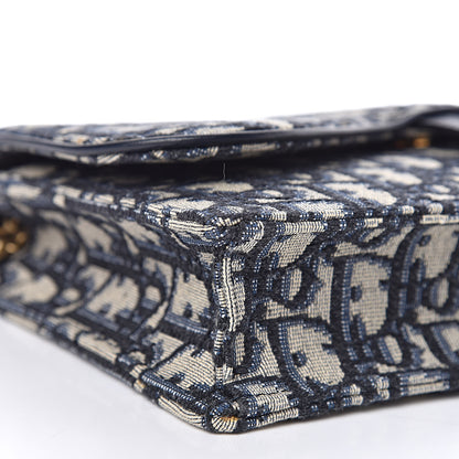 Christian Dior Oblique Saddle Chain Pouch Blue 7 of 8