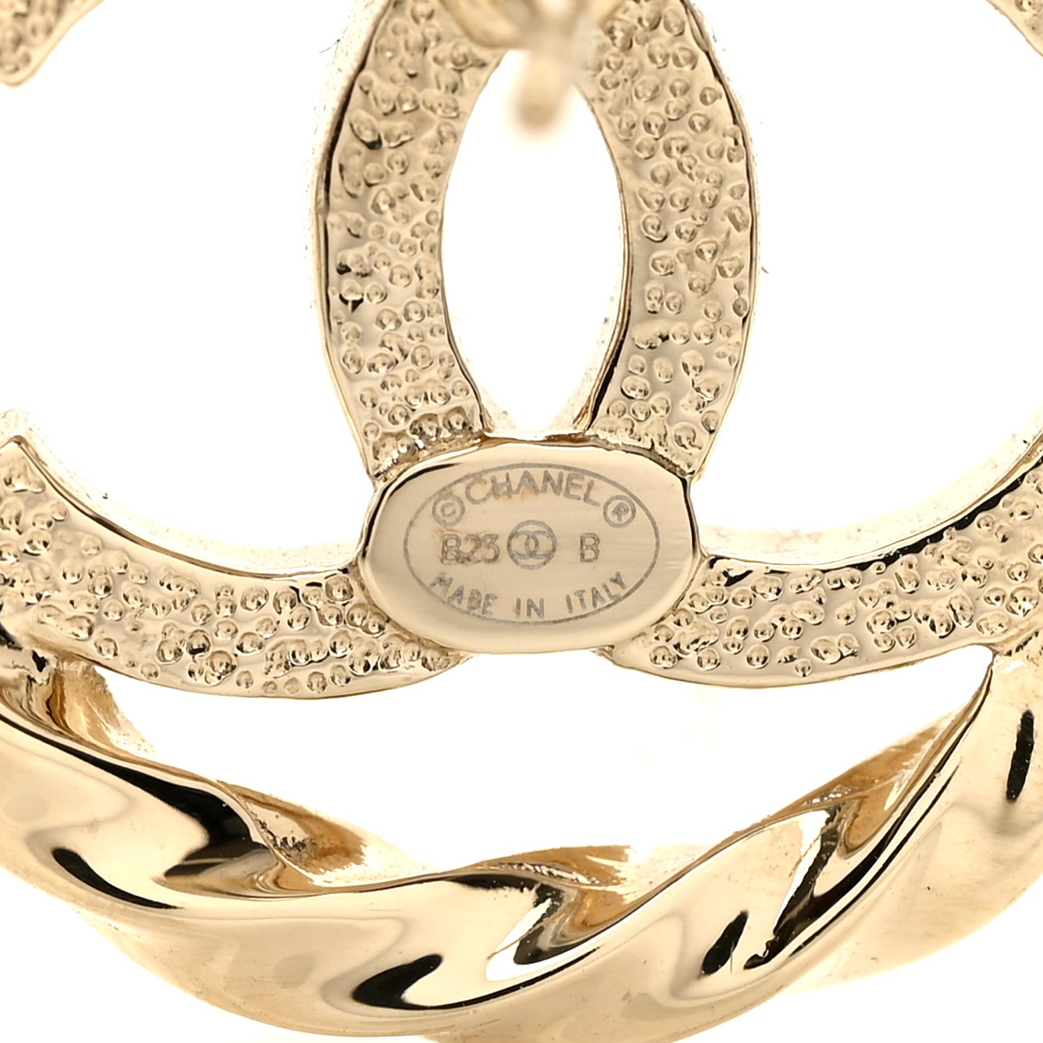 Chanel Metal Twist Crystal CC Earrings Gold 4 of 4