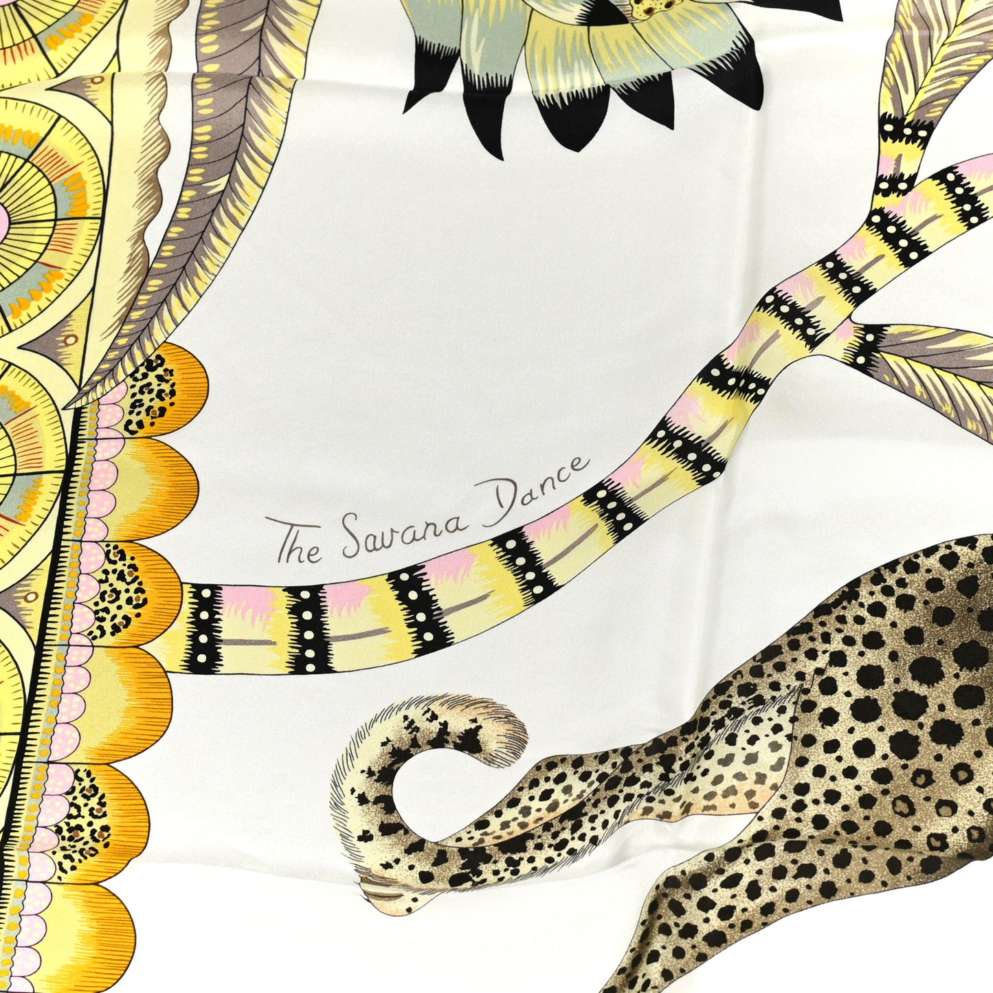 Silk The Savana Dance Wash 140 Scarf White Jaune Soufre
