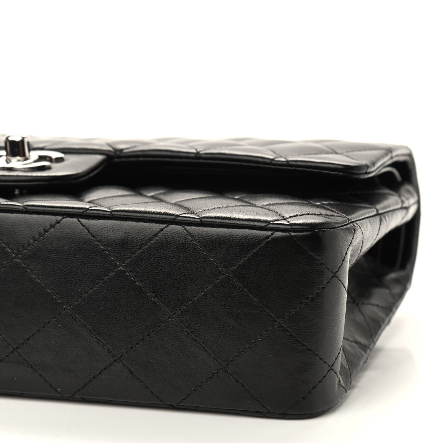 Chanel Lambskin Quilted Medium Double Flap Black 10 of 10