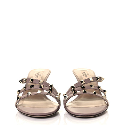 Valentino Garavani Calfskin Nappa Rockstud 60mm Slide Sandals 38.5 Poudre 2 of 10