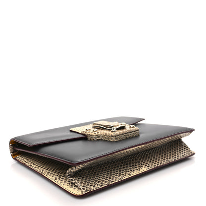 Dolce & Gabbana Calfskin Snakeskin Lucia Shoulder Bag Black 3 of 8
