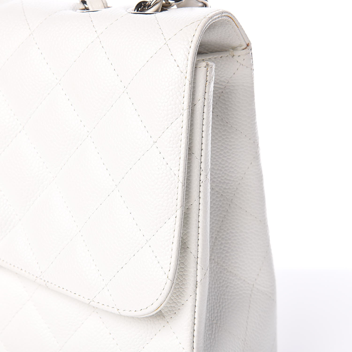 Chanel Caviar Quilted Jumbo Single Flap White 17 of 18