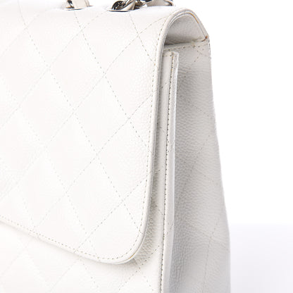 Chanel Caviar Quilted Jumbo Single Flap White 17 of 18