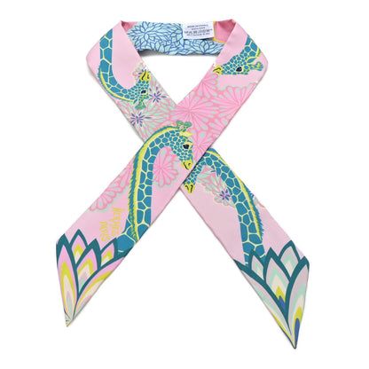 Hermes Silk The Three Graces Twilly Rose Bonbon Canard 1 of 3
