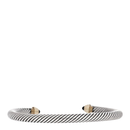 David Yurman Sterling Silver 14K Yellow Gold Black Onyx 5mm Cable Classics Petite Color Bracelet 2 of 3