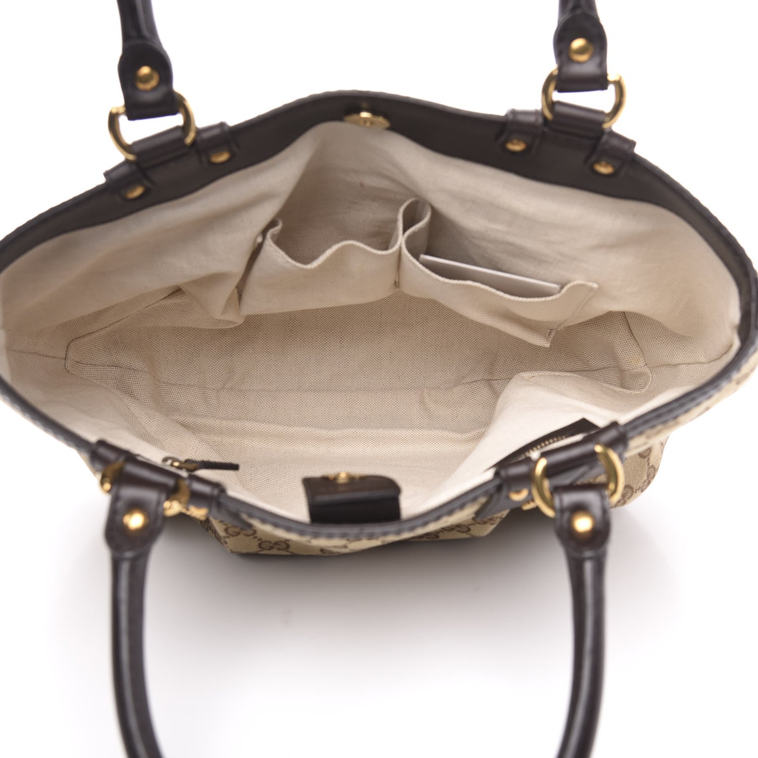 Gucci Monogram Medium Scarlett Studded Tote Dark Brown 5 of 11