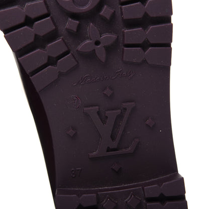 Louis Vuitton Rubber Embossed Monogram Splash Rain Boots 37 Burgundy 6 of 9