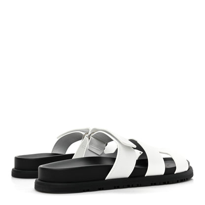 Hermes Calfskin Womens Chypre Sandals 37 White 4 of 11
