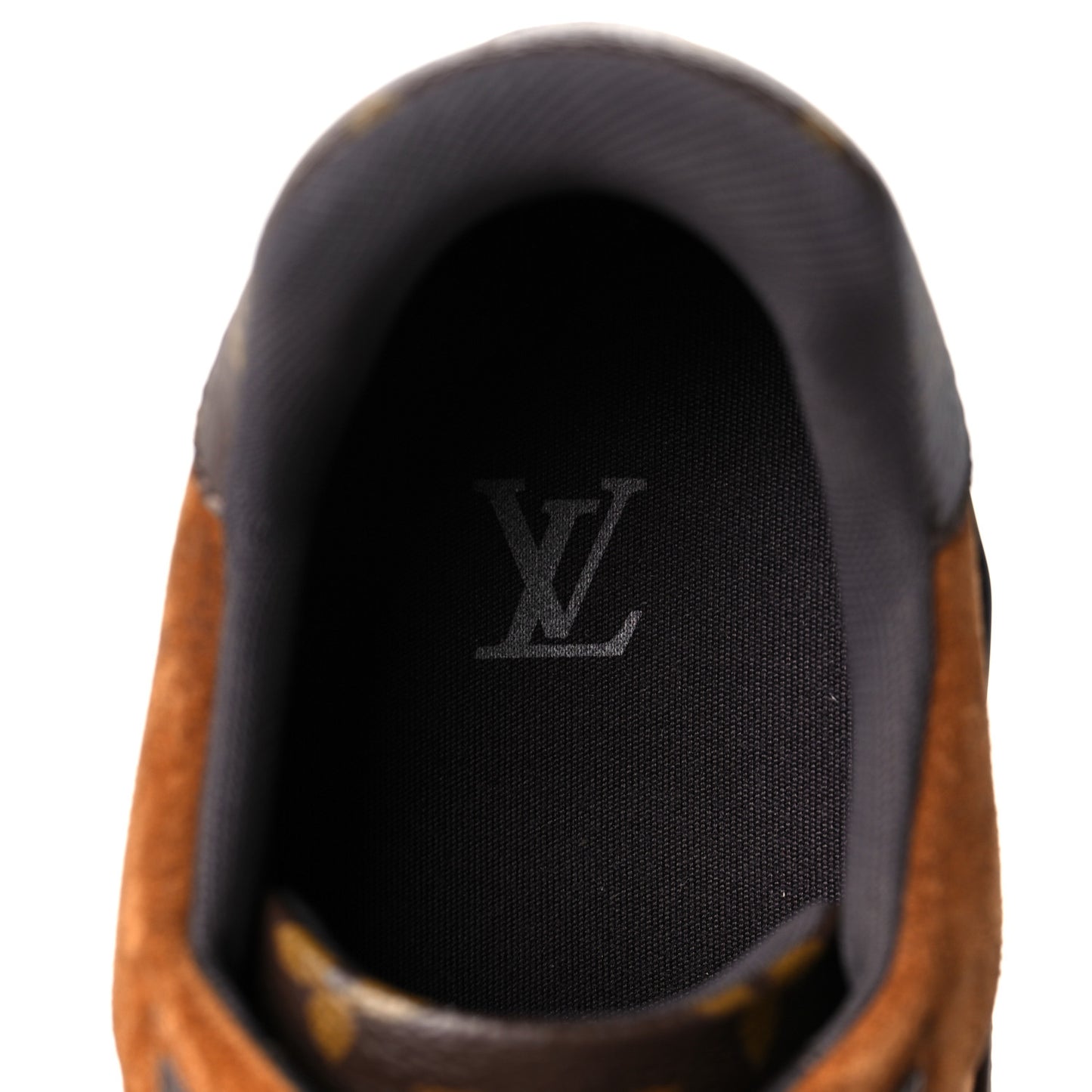 Suede Monogram Mens LV Trainer Sneakers 8 Brown