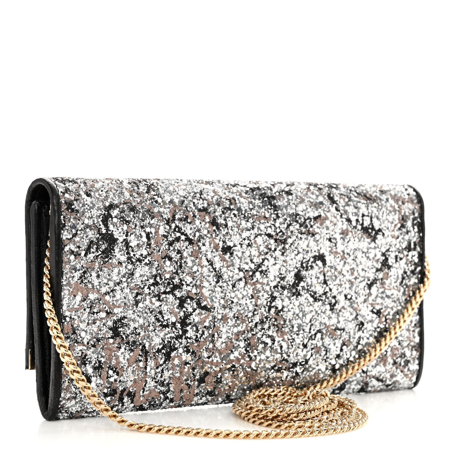 Glitter Milla Wallet on Chain Silver