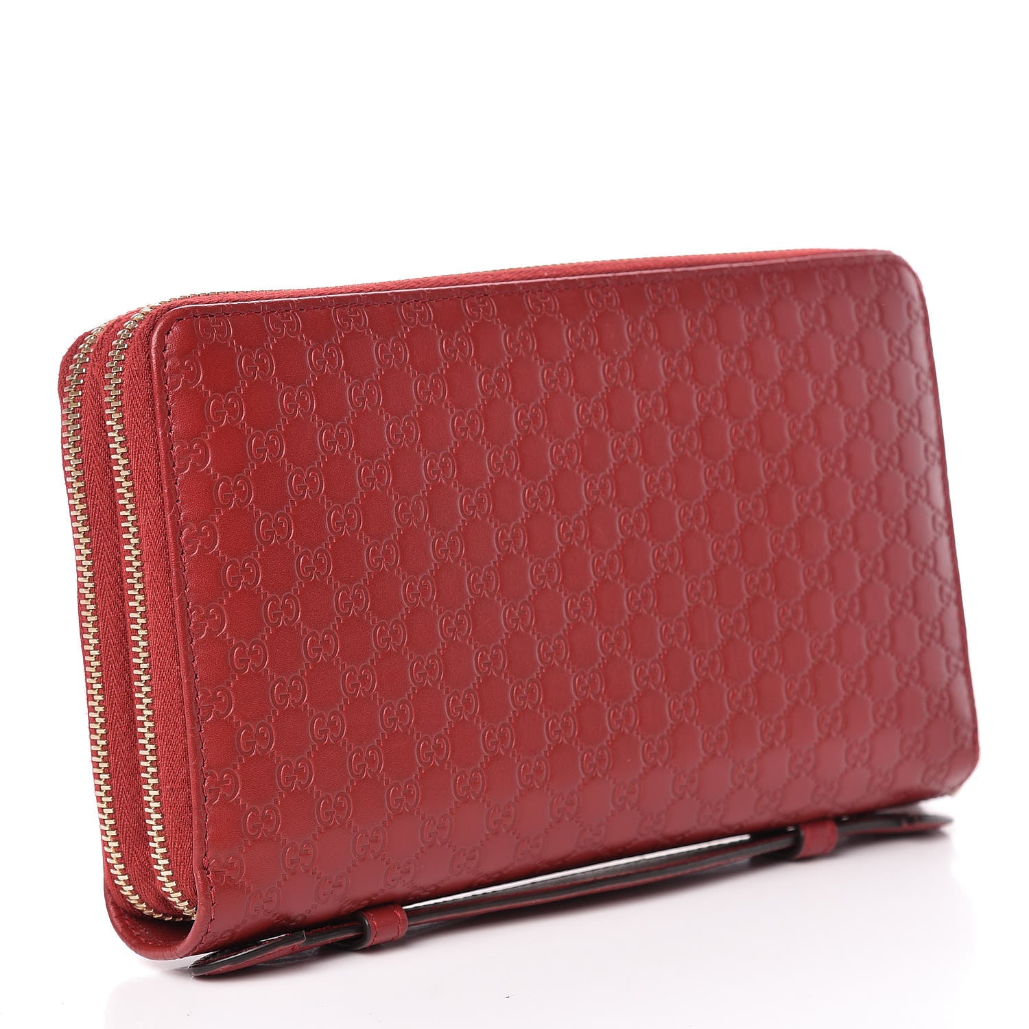 Gucci Microguccissima Zip Around Top Handle Travel Wallet Red 3 of 9