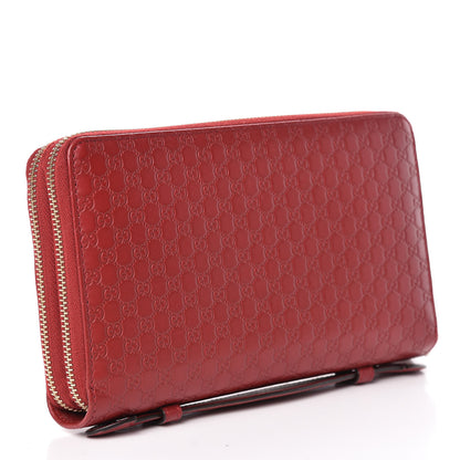 Gucci Microguccissima Zip Around Top Handle Travel Wallet Red 3 of 9