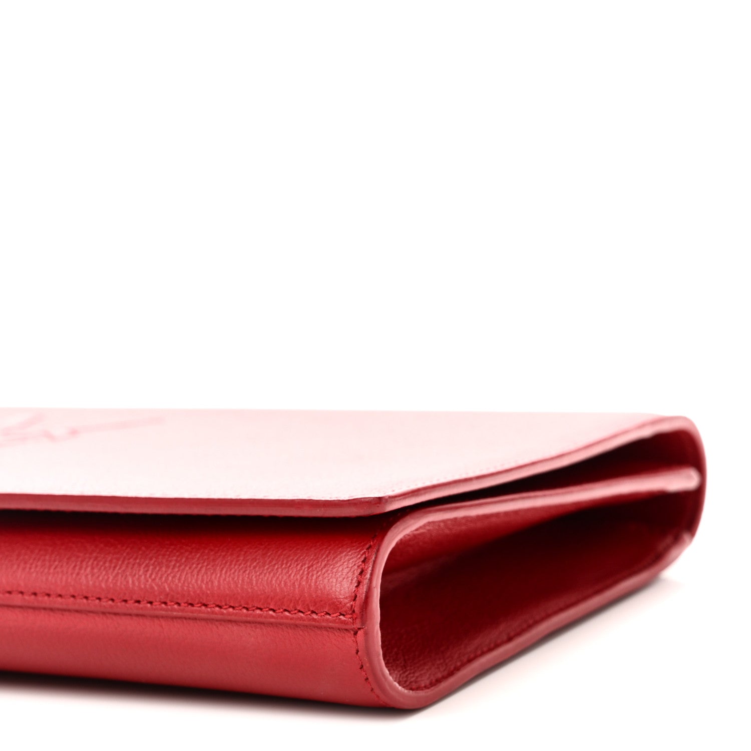 Saint Laurent Calfskin Monogram Large Belle De Jour Clutch Red 9 of 9