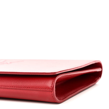 Saint Laurent Calfskin Monogram Large Belle De Jour Clutch Red 9 of 9