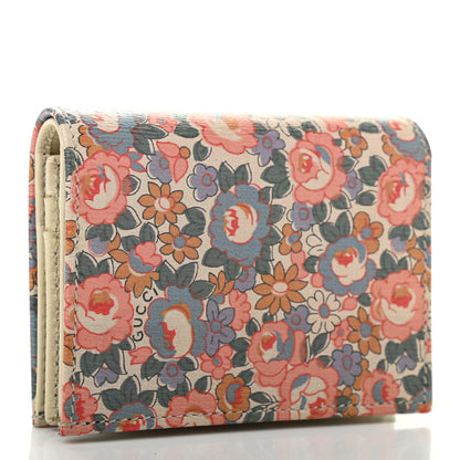 Gucci X LIBERTY OF LONDON Calfskin Infinity Abbey Horsebit 1955 Card Case Wallet Perfect Pink Ivory 3 of 8