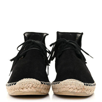 Saint Laurent Suede Fringe Moccasin Booties 41 Black 2 of 8