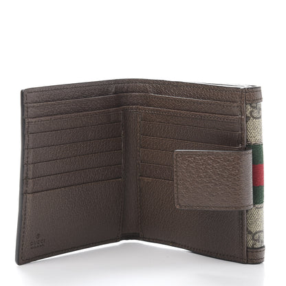 Gucci GG Supreme Monogram Web Ophidia French Flap Wallet Beige New Acero 6 of 11
