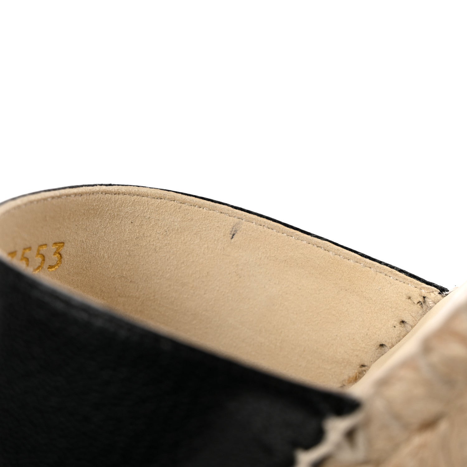 Chanel Iridescent Goatskin Patent CC Espadrille Mules 37 Black 12 of 15