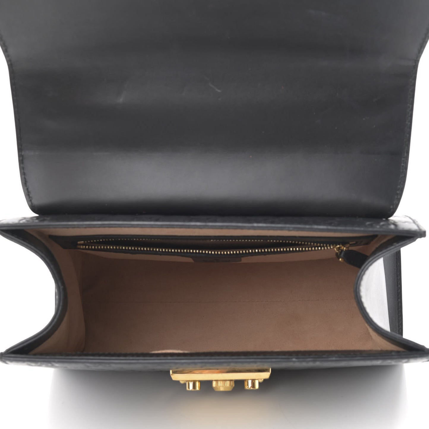 Guccissima Signature Small Padlock Top Handle Bag Black