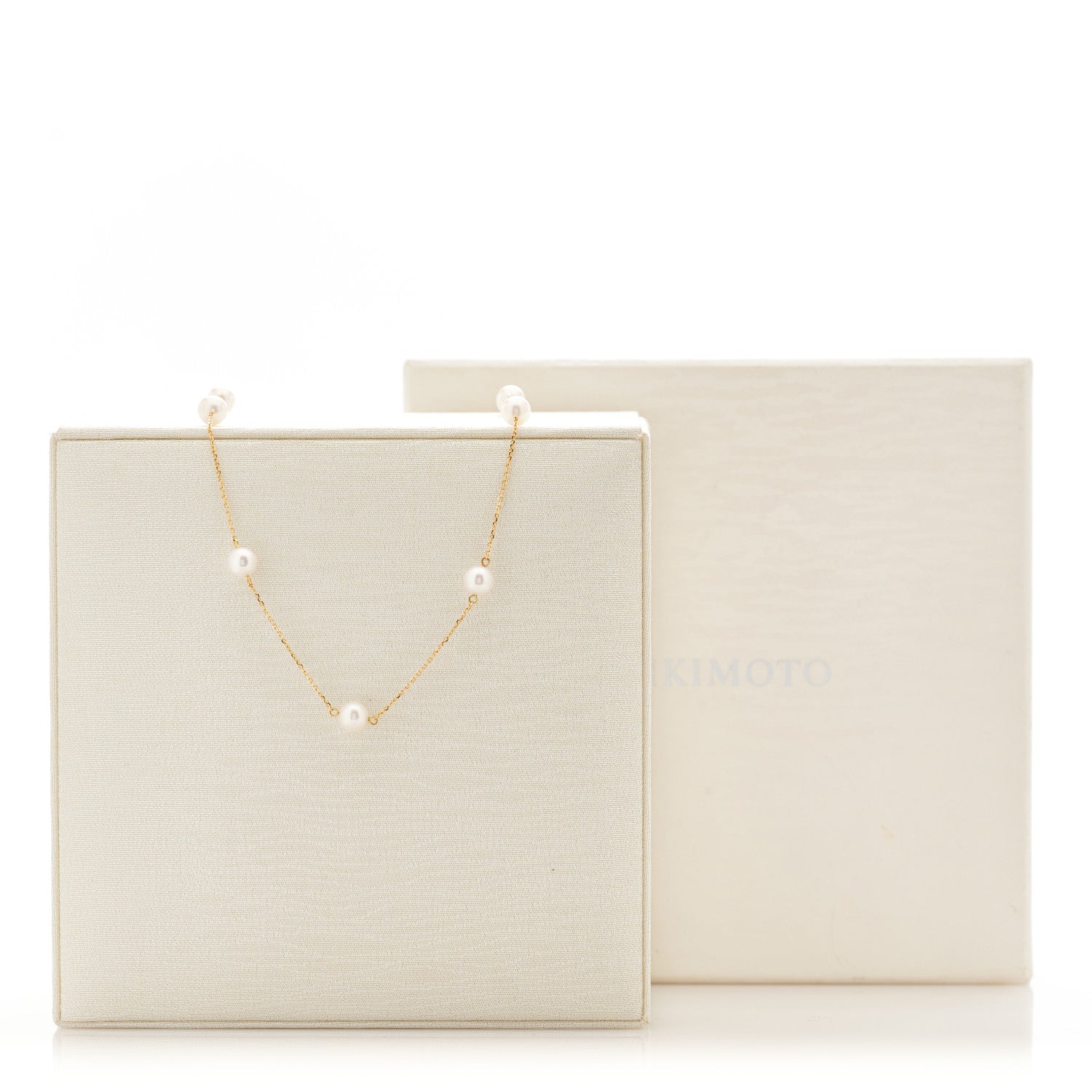 Mikimoto 18K Yellow Gold Akoya Pearl 5.5-6mm Station Necklace 6 of 6