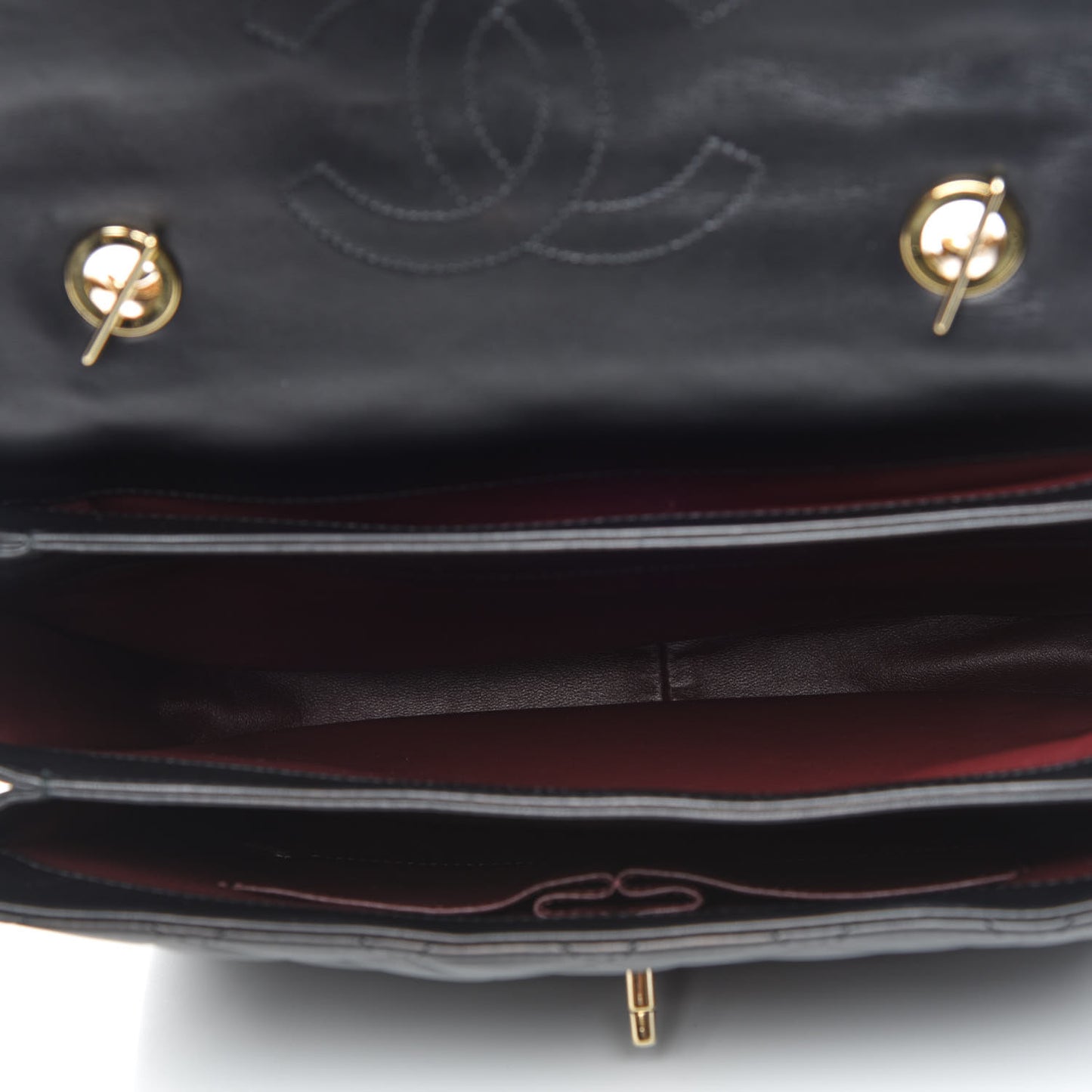 Lambskin Quilted Large Trendy CC Dual Handle Flap Bag Black