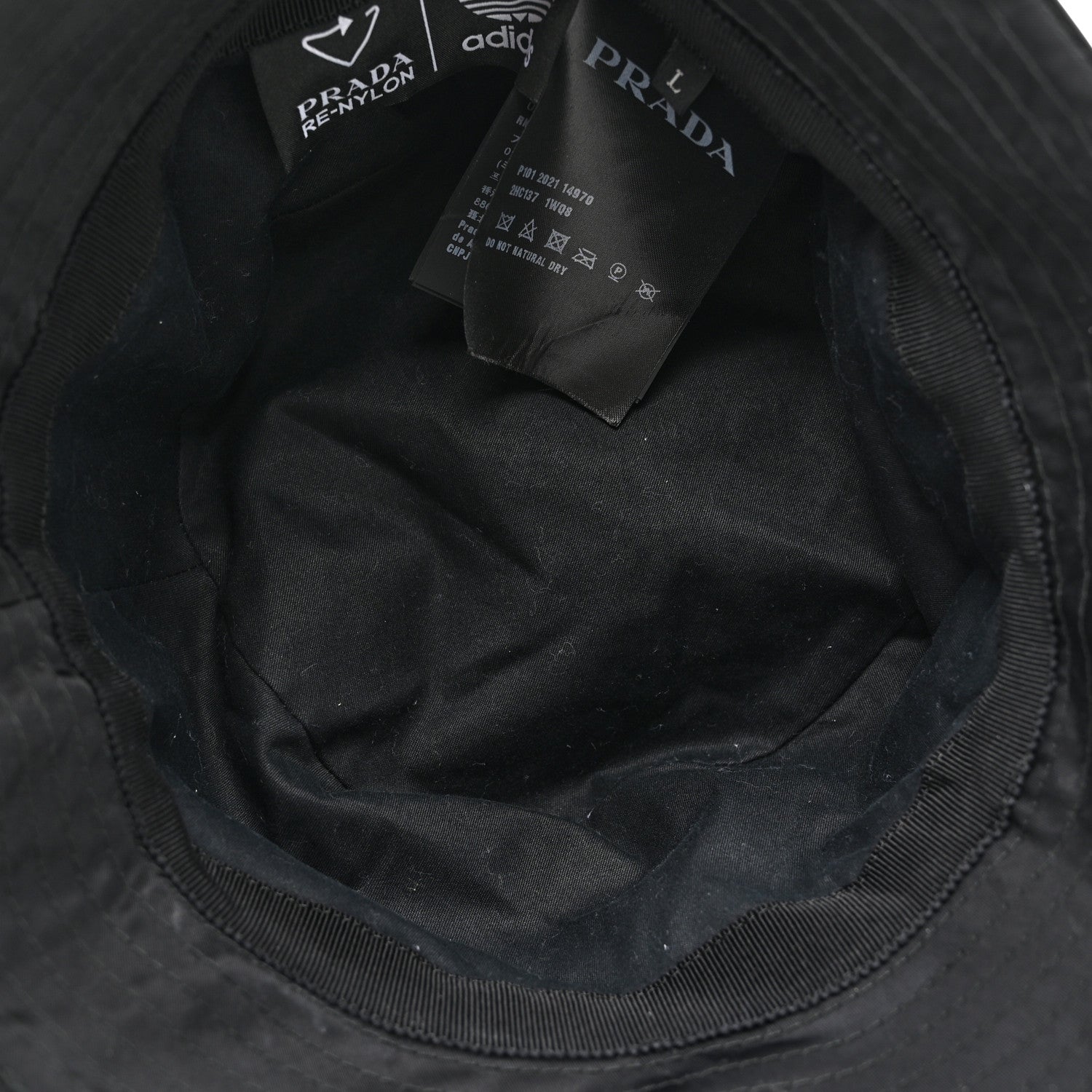 Prada X ADIDAS Re-Nylon Triangle Bucket Hat L Black 7 of 9