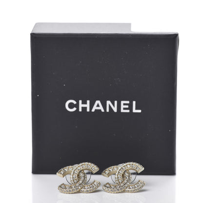 Chanel Crystal CC Earrings Light Gold 5 of 5