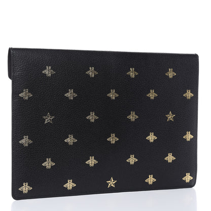 Gucci Grained Calfskin Bee Star Portfolio Black 3 of 7
