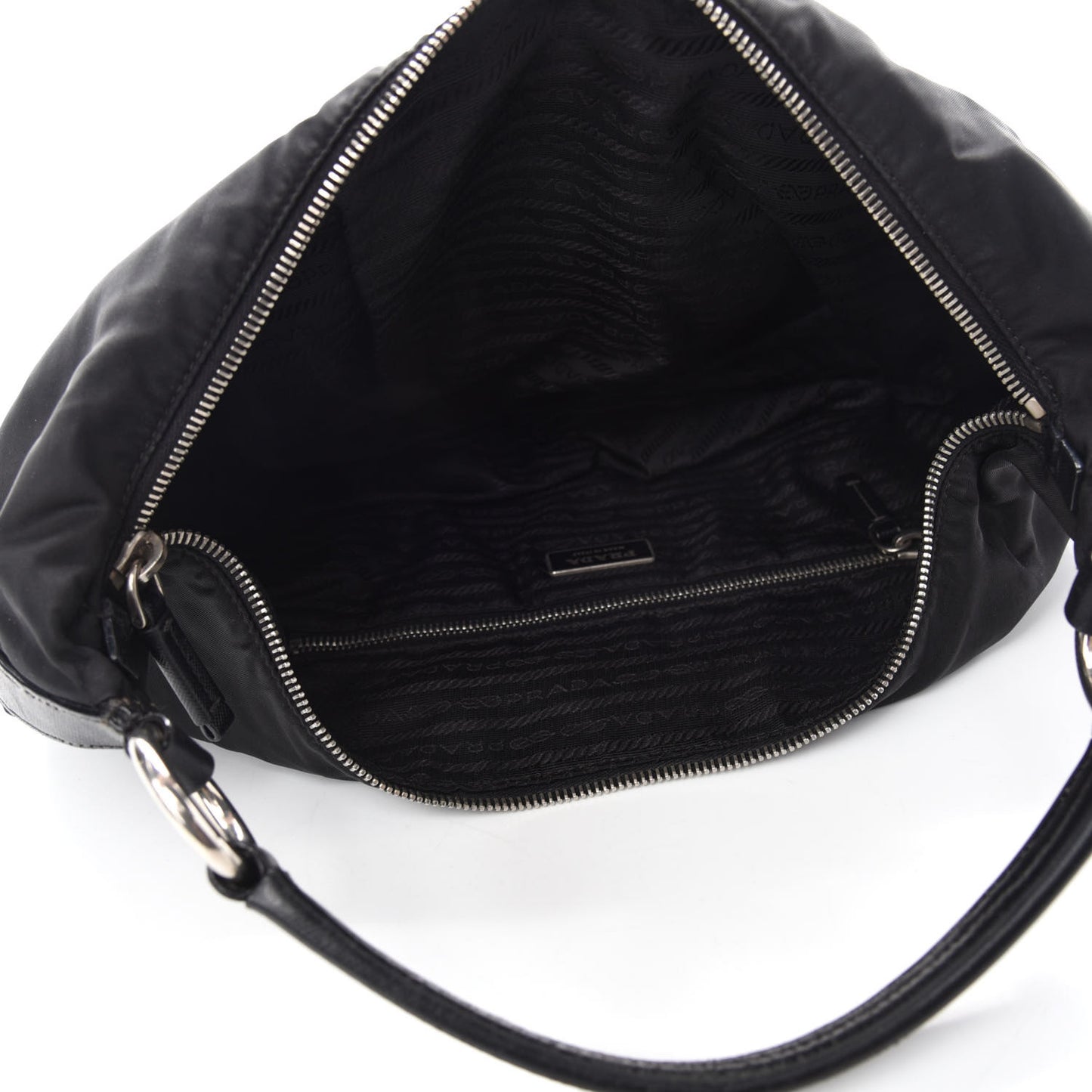 Tessuto Nylon Saffiano Hobo Black