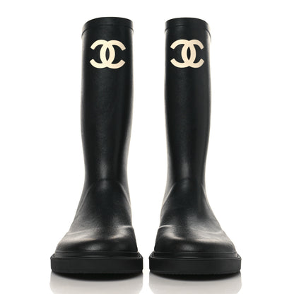 Chanel Caoutchouk CC High Boots 39 Black 2 of 7