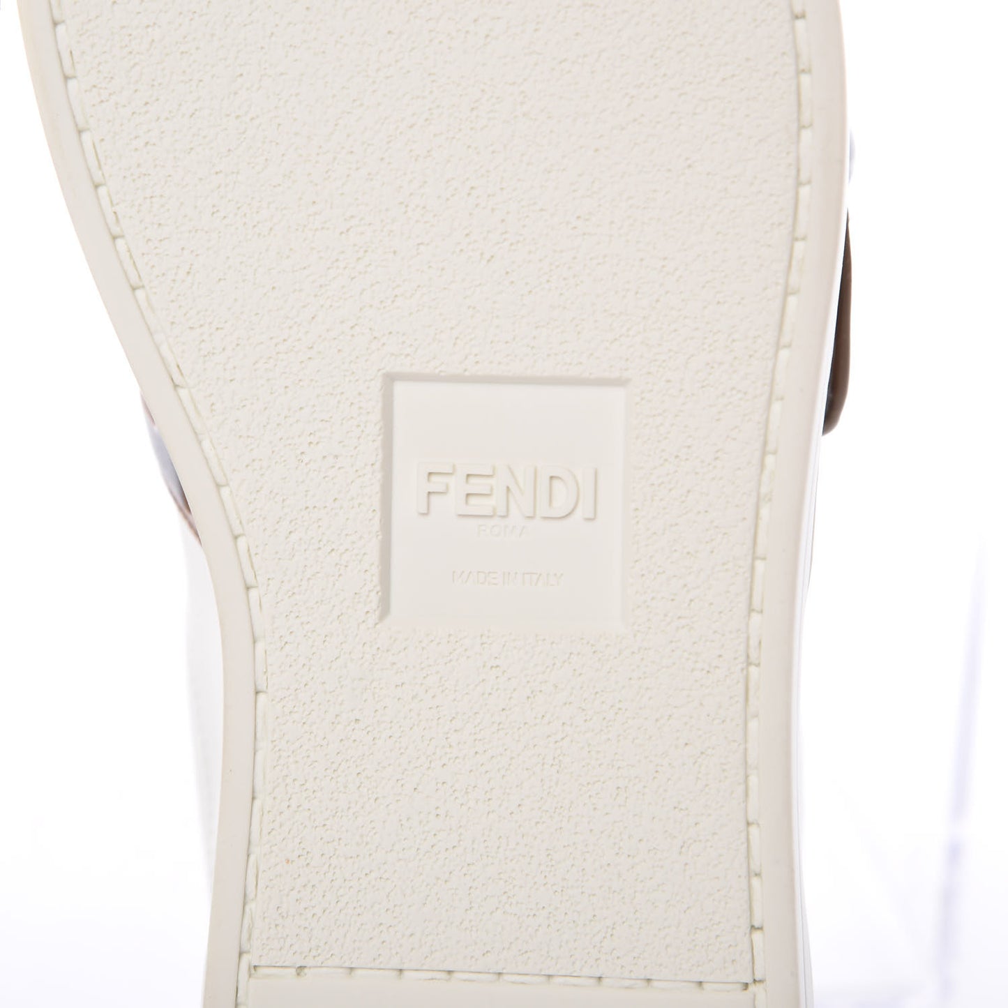 Vitello FF Embossed Pearland Slip On Sneakers 36 White Tobacco Moro